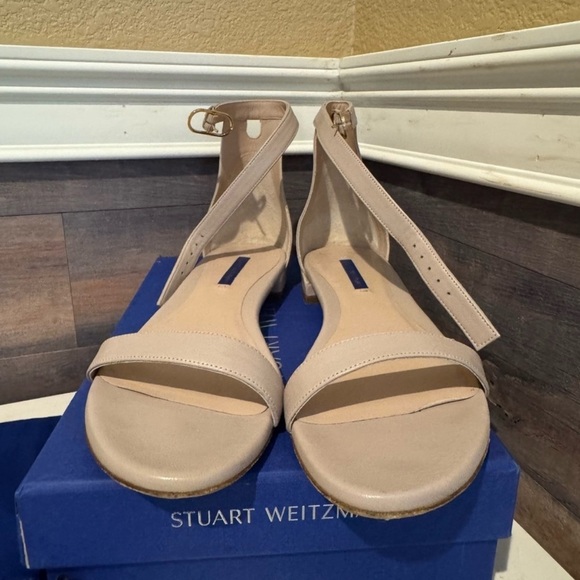 Stuart Weitzman NuNaked Leather Sandals Mid Nudist Flats 40 / 9.5 with Box Bag - Picture 6 of 6